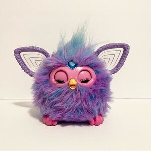 Furby Purple Blue Tie Dye Rainbow Plush Interactive Toy 2023
